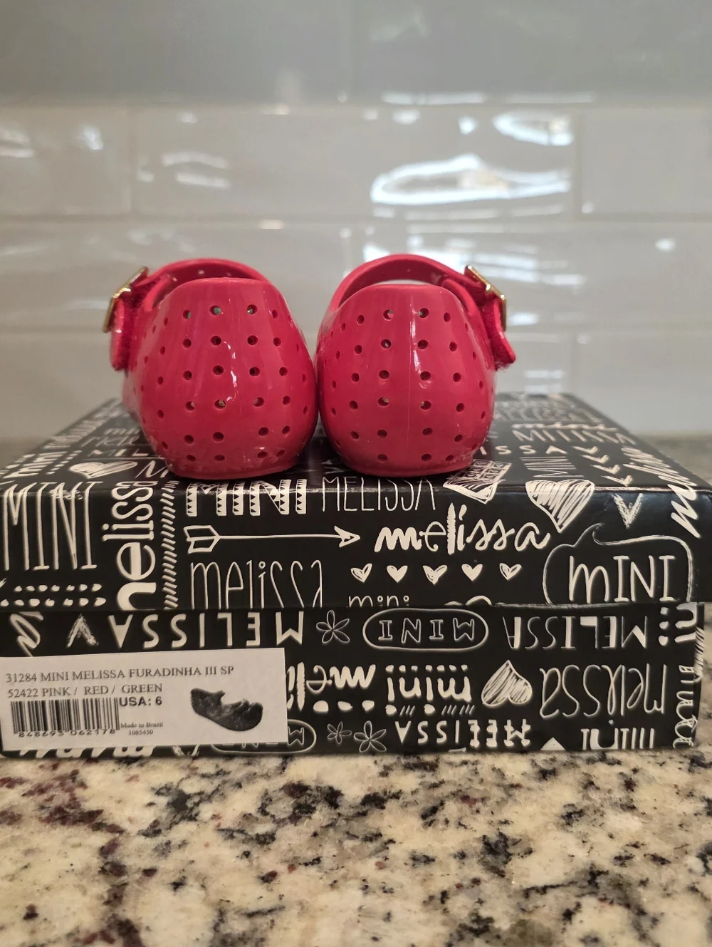 Mini Melissa Furadinha III Cherry Mary Janes - Size 6 - EUC